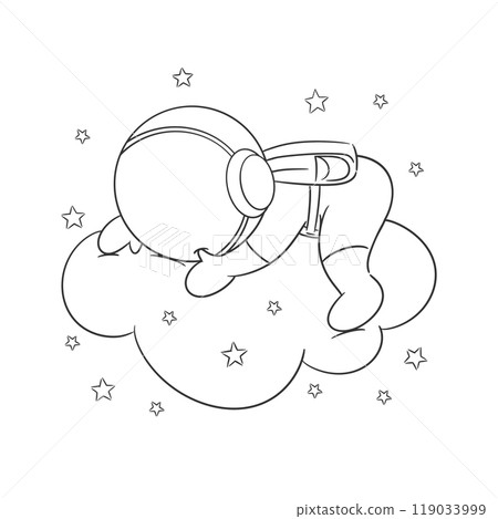 Astronaut is in a cloud and sleeping with the stars for coloring Astronaut is in a cloud and sleeping with the stars for coloring 119033999