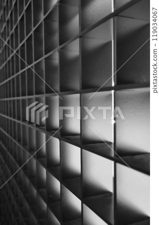 Geometric Pattern of Cubic Grid in Monochrome for Modern Design and Architecture Geometric Pattern of Cubic Grid in Monochrome for Modern Design and Architecture 119034067