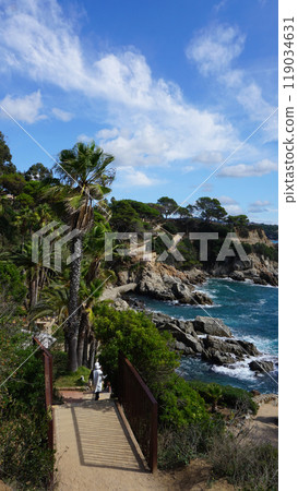 View of the sea coast in Lloret de Mar, Costa Brava, Catalonia, Spain. View of the sea coast in Lloret de Mar, Costa Brava, Catalonia, Spain. 119034631