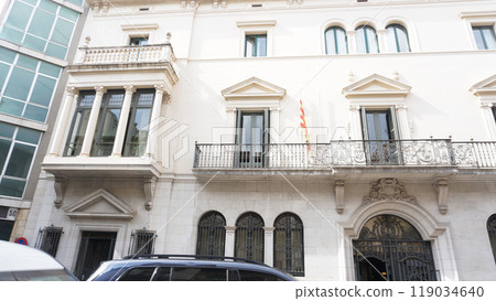 Historical facade of building at Figueres city hall in Catalonia Historical facade of building at Figueres city hall in Catalonia 119034640