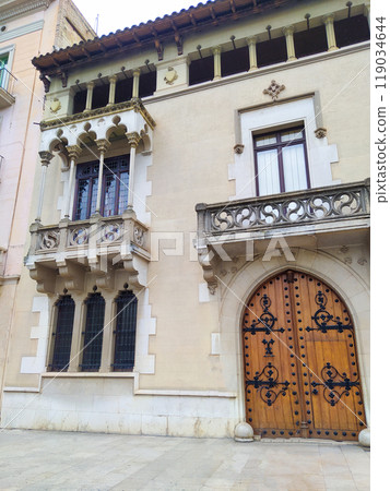 Historical facade of building at Figueres city hall in Catalonia Historical facade of building at Figueres city hall in Catalonia 119034644