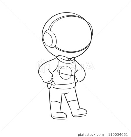 Astronaut wearing a jacket for coloring 119034661