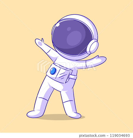 The astronaut is feeling happy inside 119034693