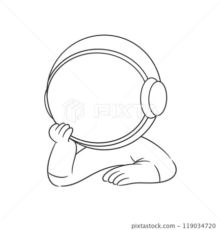 Astronaut is pensive without friends for coloring Astronaut is pensive without friends for coloring 119034720