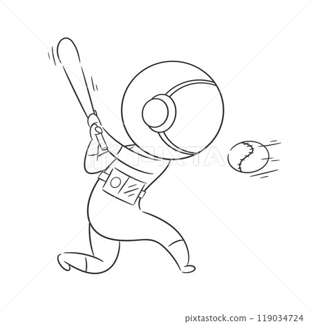 Astronauts are playing baseball very well for coloring Astronauts are playing baseball very well for coloring 119034724
