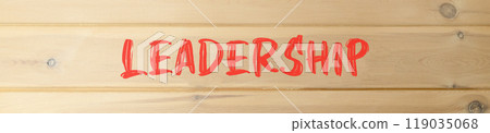 Leadership symbol. Concept word Leadership on beautiful wooden wall. Beautiful wooden wall background. Business leadership concept. Copy space. Leadership symbol. Concept word Leadership on beautiful wooden wall. Beautiful wooden wall background. Business leadership concept. Copy space. 119035068