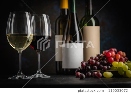 White and Red Wine in a Glass White and Red Wine in a Glass 119035072