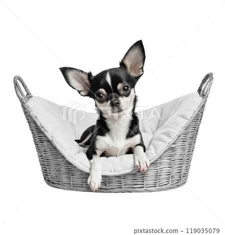 吉娃娃坐在墊子上│狗│001 119035079