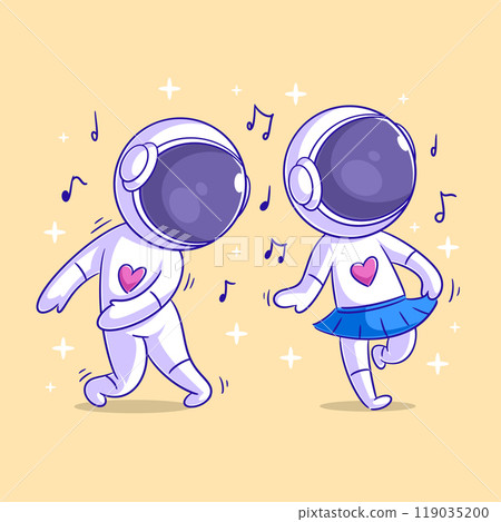 Astronaut is dancing with his friend Astronaut is dancing with his friend 119035200