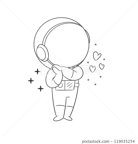 Astronaut is feeling in love for coloring 119035254
