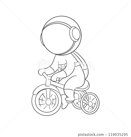 Astronaut riding a bicycle for coloring 119035295