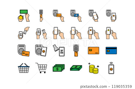 付款顏色圖示集 119035359