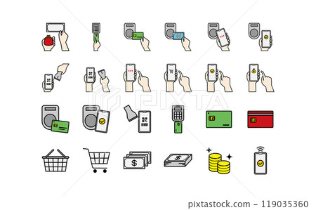 付款顏色圖示集 119035360