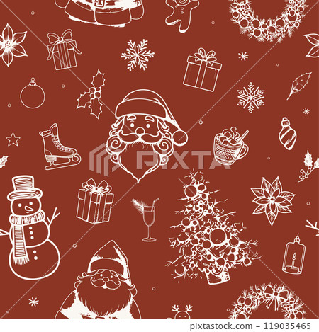 Christmas background, seamless tiling, great choice for wrapping paper pattern. Christmas background, seamless tiling, great choice for wrapping paper pattern. 119035465