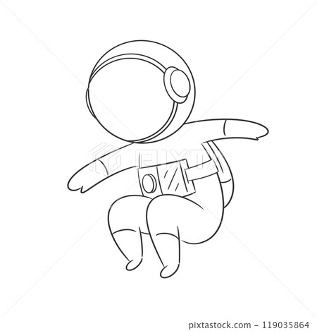 Astronaut doing a jump up for coloring 119035864