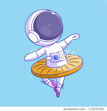 Astronaut dancing ballet in red shoes Astronaut dancing ballet in red shoes 119035893