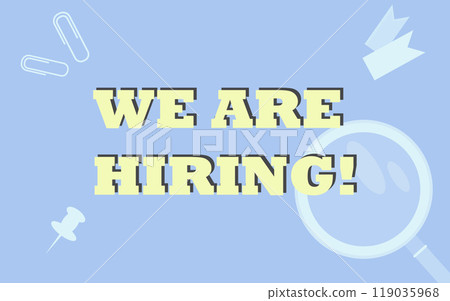 We are hiring banner or background template with text. Join our team poster design. Jobs recruitment concept for businesses and companies. 119035968
