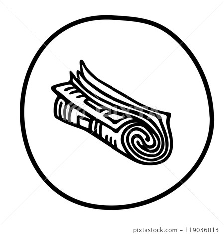 Doodle newspaper icon or logo, hand drawn with thin black line Doodle newspaper icon or logo, hand drawn with thin black line 119036013