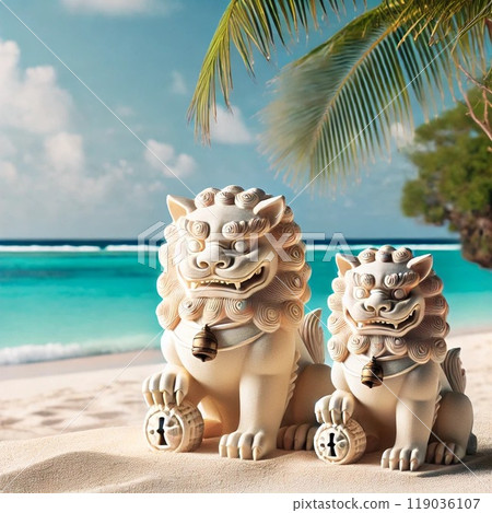 沖繩的海和Shisa 119036107