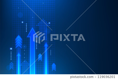 Arrow background. Graph growth up. Money increase. Strategy stock or profit chart. Financial market. Business leadership. Progress movement. Investment value. Vector abstract concept Arrow background. Graph growth up. Money increase. Strategy stock or profit chart. Financial market. Business leadership. Progress movement. Investment value. Vector abstract concept 119036201