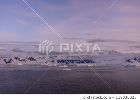 Antarctic landscape with glacier and mountains Antarctic landscape with glacier and mountains 119036323