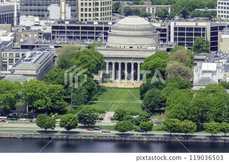 Aerial view of Boston Massachusetts Institute of Technology Campus, USA 119036503