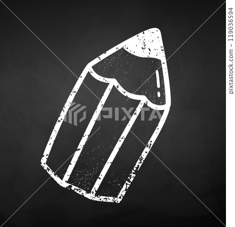 Chalk drawn illustration of pencil stub 119036594