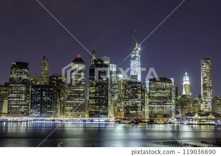 Manhattan skyline at night, New York City, USA 119036690