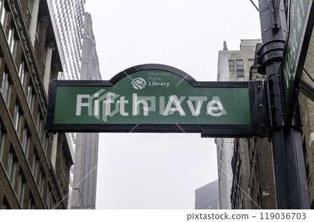 5th Avenue sign, New York City, USA 119036703