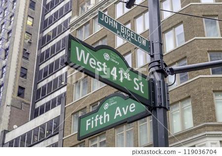 5th Avenue sign, New York City, USA 5th Avenue sign, New York City, USA 119036704