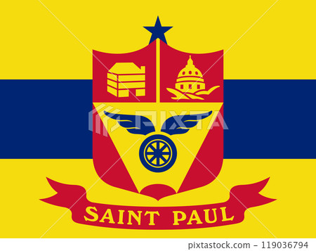 Flag of the city of Saint Paul, Minnesota, USA, original colors and proportions. Illustration Flag of the city of Saint Paul, Minnesota, USA, original colors and proportions. Illustration 119036794