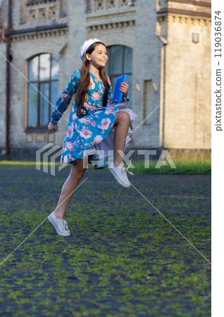 Education in school. Girl student jump outdoor. September 1. Time to study. Knowledge and education. School education. Students life. Teen girl jumping back to school. Knowledge day. Go to college Education in school. Girl student jump outdoor. September 1. Time to study. Knowledge and education. School education. Students life. Teen girl jumping back to school. Knowledge day. Go to college 119036874