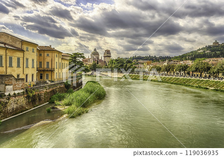 View Over Adige River in Verona, Italy 119036935