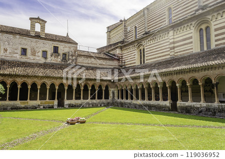 Cloister of San Zeno Cathedral in Verona, Italy Cloister of San Zeno Cathedral in Verona, Italy 119036952