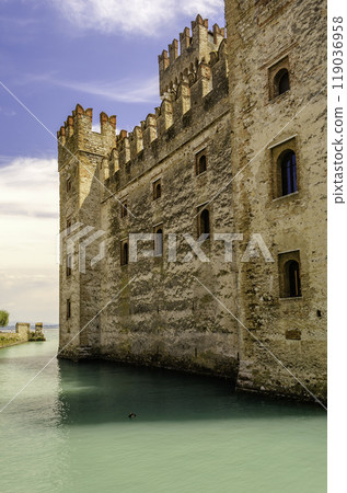 Scaliger Castle on the Lake Garda, Sirmione, Italy Scaliger Castle on the Lake Garda, Sirmione, Italy 119036958