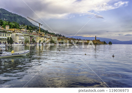 View of the town of Salo, Lake Garda, Italy 119036973