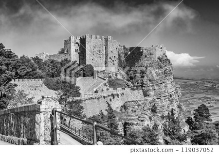 View over medieval Castle of Venus in Erice, Sicily, Italy View over medieval Castle of Venus in Erice, Sicily, Italy 119037052