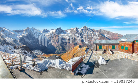Stunning view of moutaine scenery at Grossglockner High Alpine Road during autumn. Stunning view of moutaine scenery at Grossglockner High Alpine Road during autumn. 119037246