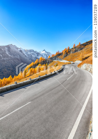 Amazing view of Grossglockner High Alpine Road at autumn. Amazing view of Grossglockner High Alpine Road at autumn. 119037289