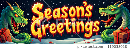 Festive holiday greeting card. 119038018