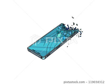 Broken broken smartphone. Repair and maintenance service for technical devices. Guarantees for buying a phone in an online store. Broken broken smartphone. Repair and maintenance service for technical devices. Guarantees for buying a phone in an online store. 119038312