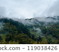 Village Transcarpathia region scenic Carpathian mountains view Ukraine Europe Autumn countryside landscape Lush foliage 119038426