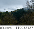 Village Transcarpathia region scenic Carpathian mountains view Ukraine Europe Autumn countryside landscape Lush foliage 119038427