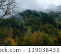 Village Transcarpathia region scenic Carpathian mountains view Ukraine Europe Autumn countryside landscape Lush foliage 119038433