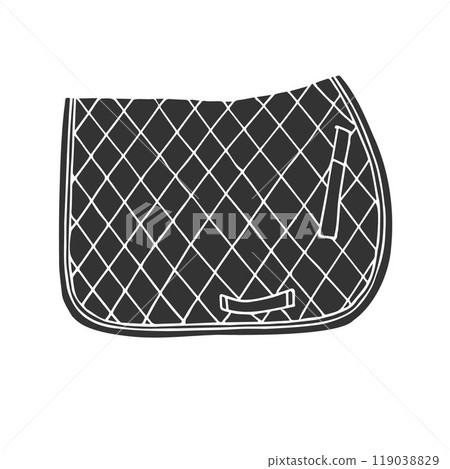 Vector hand drawn horse equestrian saddle pad 119038829