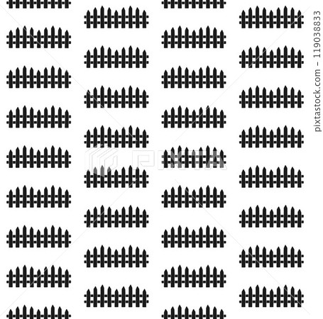 Vector seamless pattern of hand drawn fence 119038833