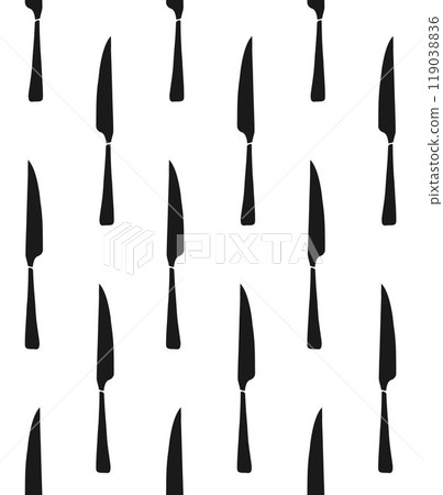 Vector seamless pattern of hand drawn knife 119038836