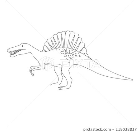 Vector flat outline spinosaurus dinosaur 119038837