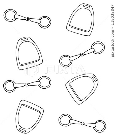 Vector seamless pattern of equestrian horse bit Vector seamless pattern of equestrian horse bit 119038847