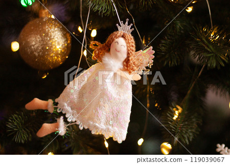 Christmas tree decoration angels on the Christmas tree 119039067